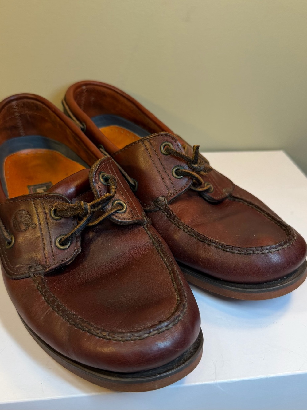 Timberland Classic 2-Eye Boat Shoes Leather Red/Brown Size 10